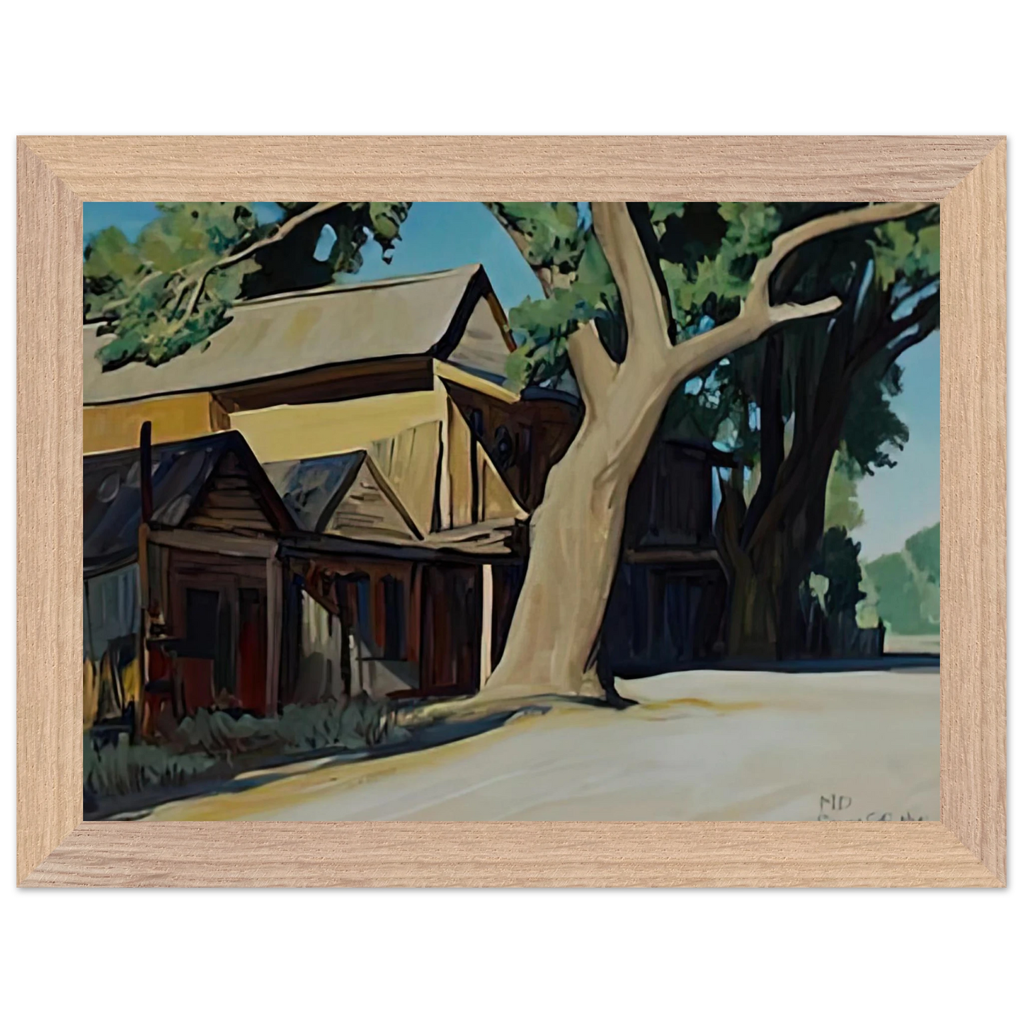 Maynard Dixon - OLD CHINATOWN CARSON CITY NEVADA 1937 Wall art - A3 (29.7 x 42  cm) - Premium Wooden Framed Poster With Fine Art Paper-canvas - White frame