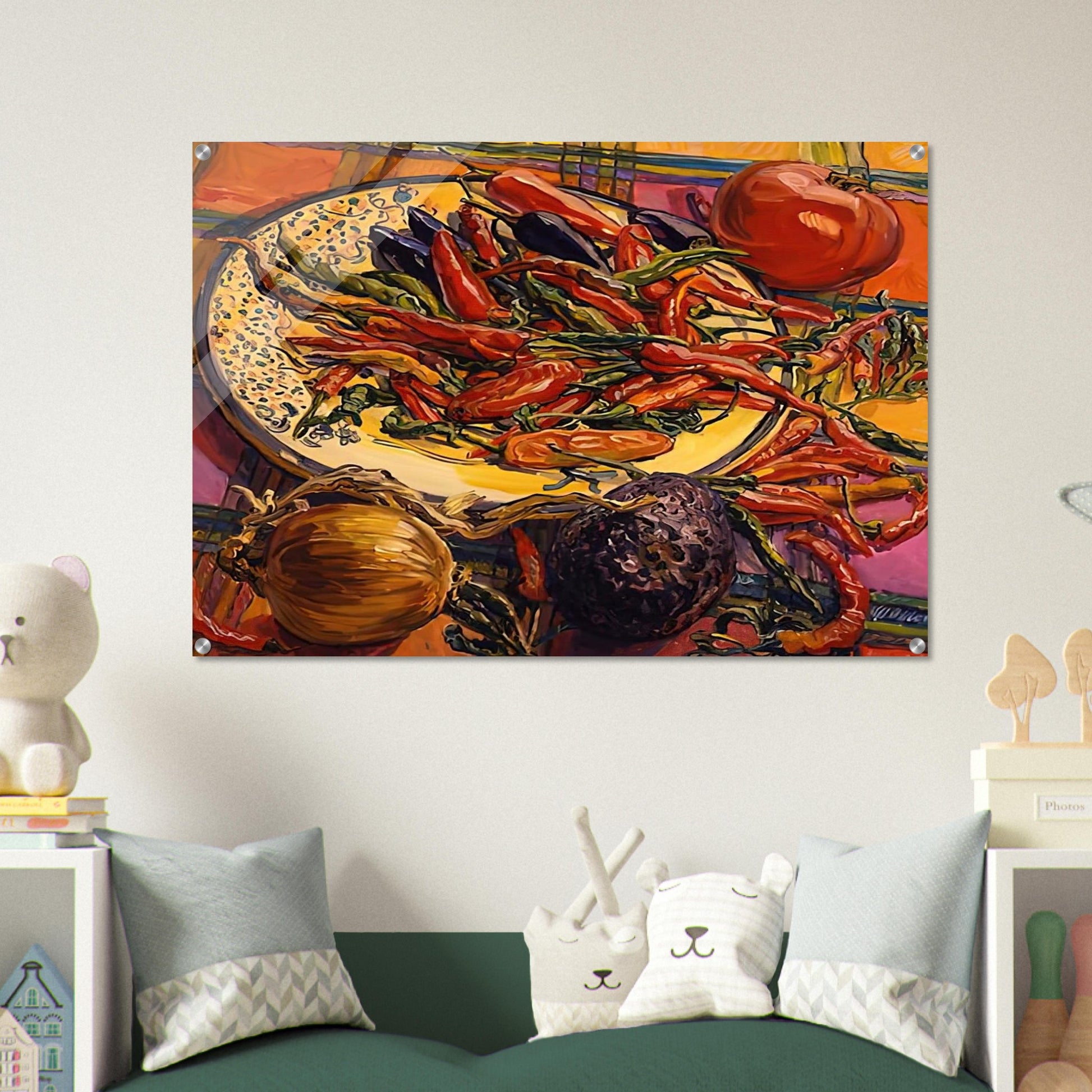 CHILI PEPPERS 2005 - Janet Fish Acrylic Print - 70x100 cm / 28x40″ inches | Janet Fish Wall Art | Janet Fish Prints