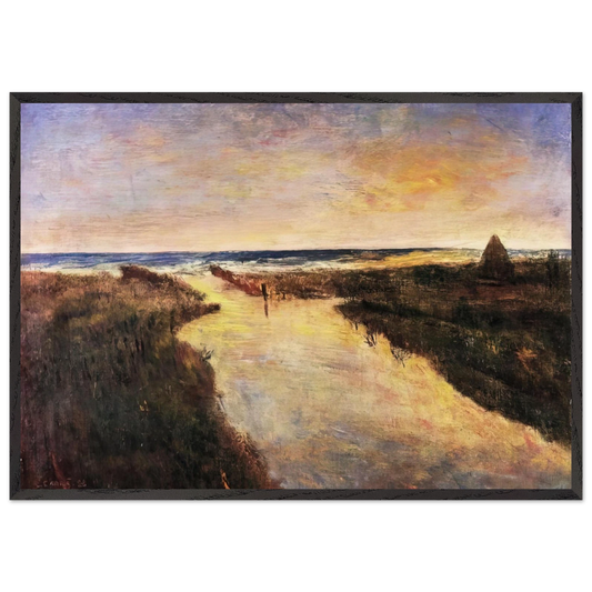 FOCE DEL CINQUALE 1928 - Carlo Carra 70x100 cm / 28x40 inches Framed Art Print – Black Wooden Frame