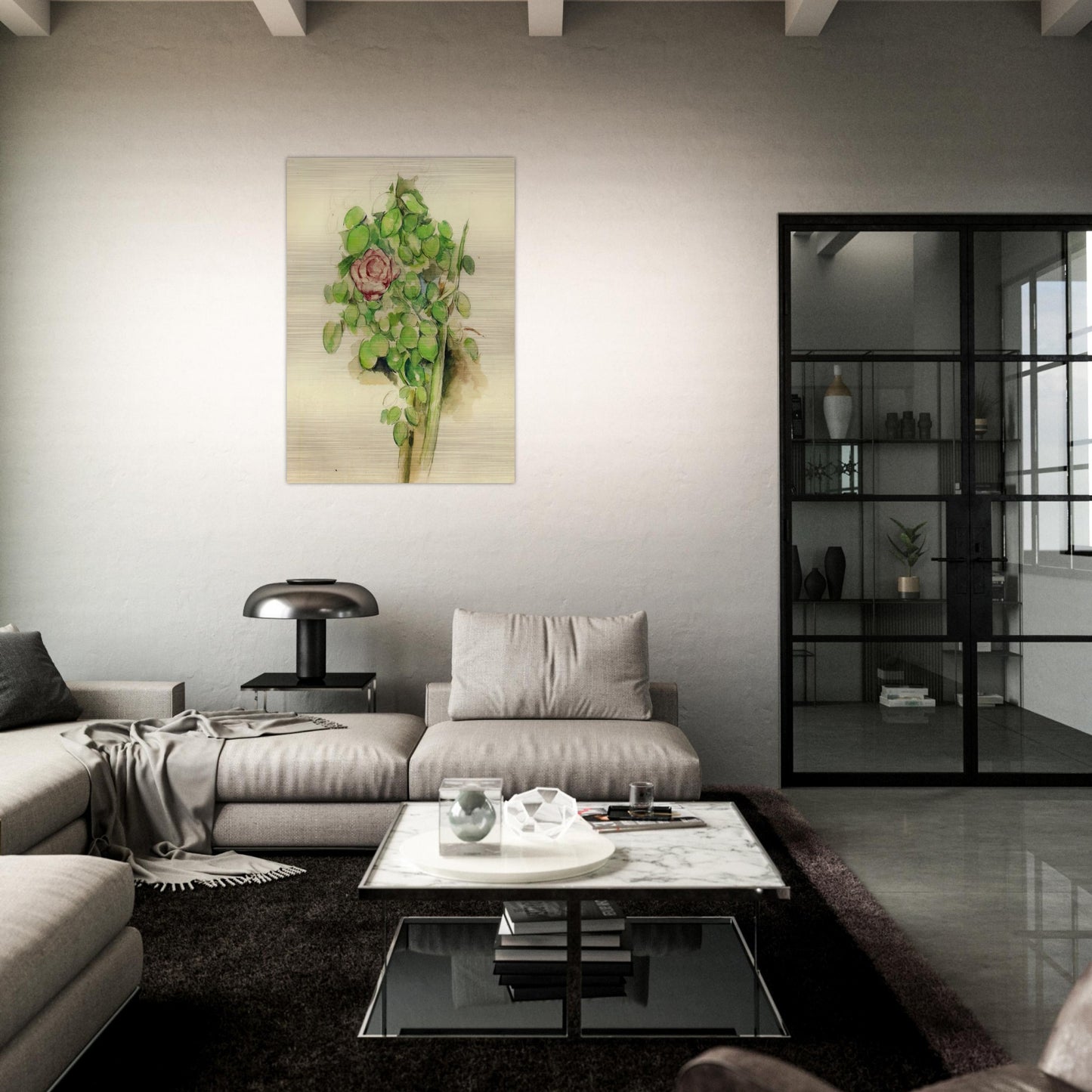 Rose Bush - Paul Cézanne Brushed Aluminum Print - 70x100 cm / 28x40 inches | Paul Cézanne Aluminum Print | Paul Cézanne Prints