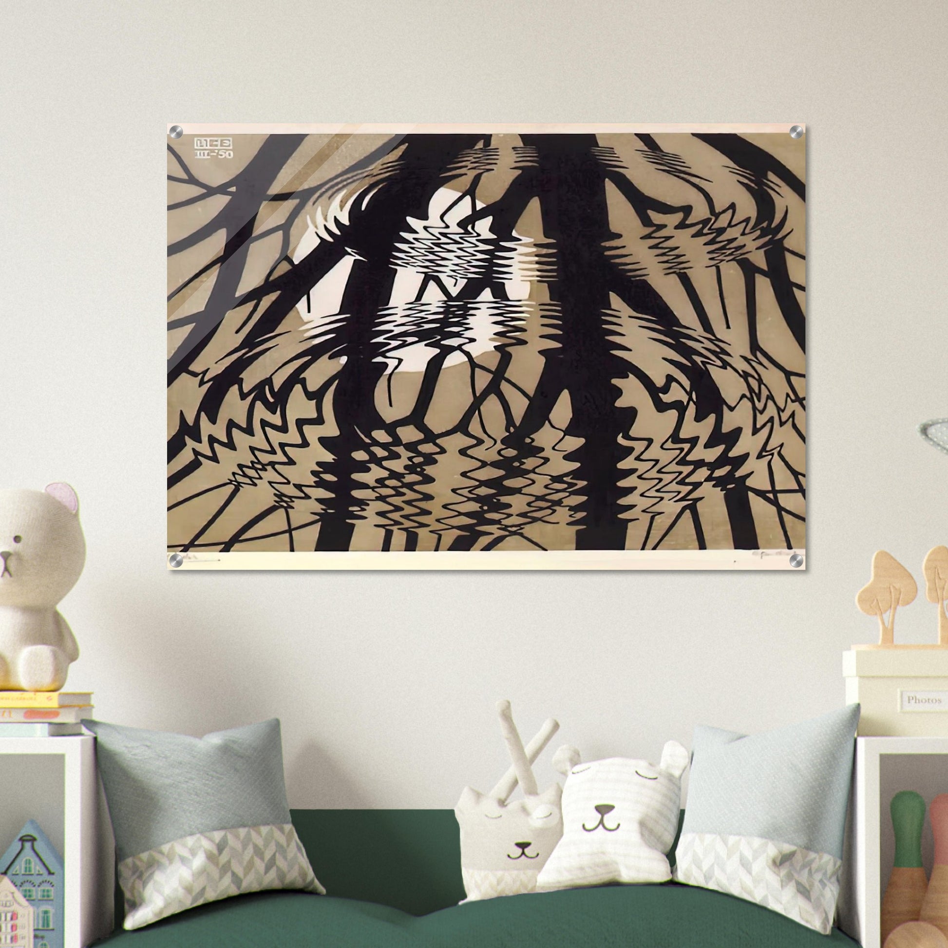 RIPPLED SURFACE COLOUR - MC Escher Acrylic Print - 70x100 cm / 28x40″ inches | Maurits Cornelis Escher Prints