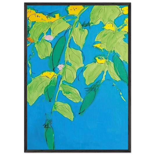 Summer Days - 2008 - Walasse Ting 70x100 cm / 28x40 inches Framed Art Print – Black Wooden Frame