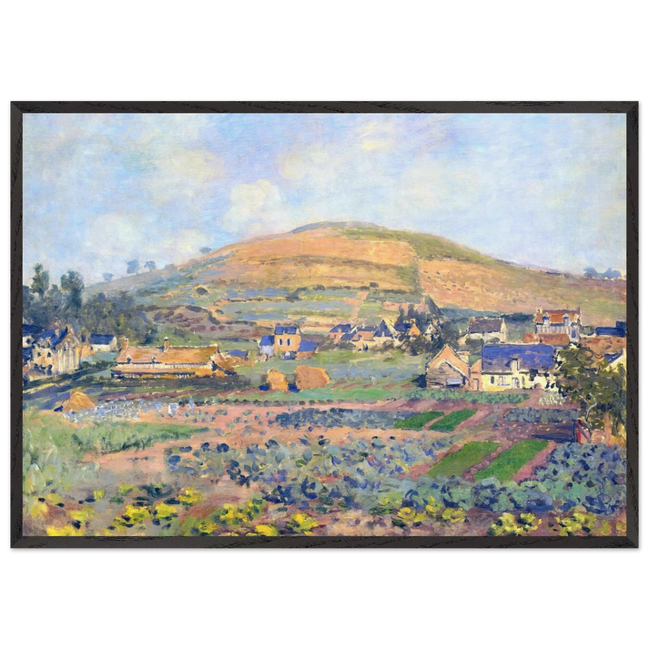 The Mount Riboudet in Rouen at Spring - claude monet 70x100 cm / 28x40 inches Framed Art Print – Black Wooden Frame