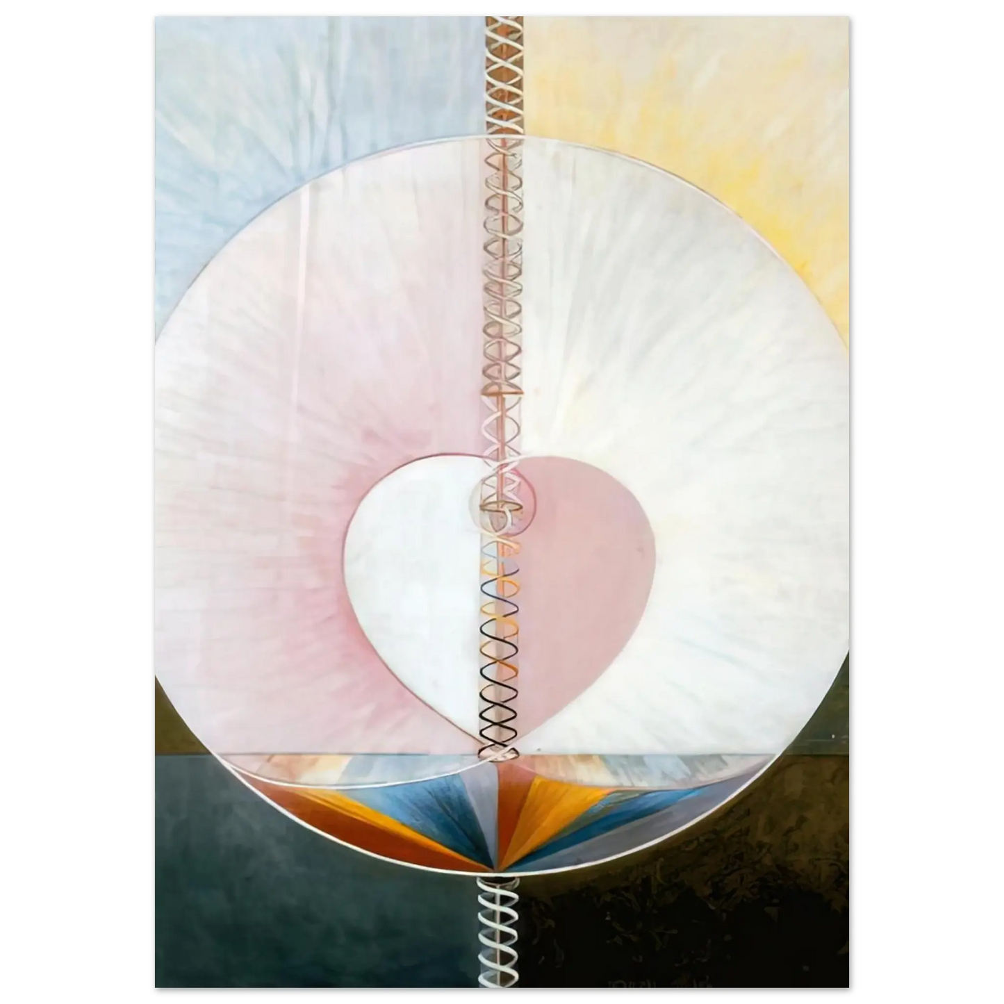 Hilma af Klint - WHAT A HUMAN BEING IS 1910 Wall art - 40x50 cm / 16x20 Inches - Premium Wooden Framed Poster With Fine Art Paper - White frame
