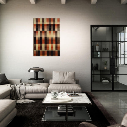 BLACK WHITE RED 1964 - Anni Albers Brushed Aluminum Print - 70x100 cm / 28x40 inches | Anni Albers Aluminum Print | Anni Albers Prints