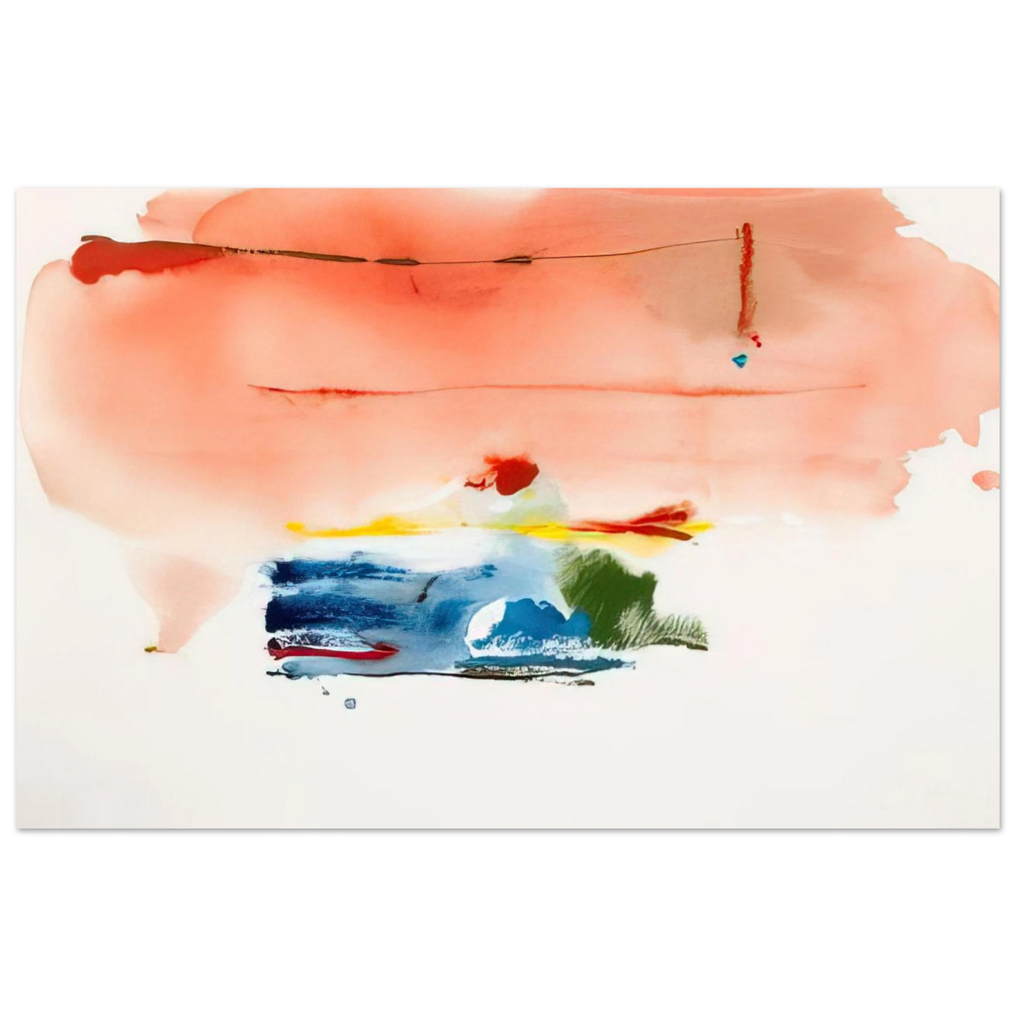 Helen Frankenthaler - Santa Fe II - 1986 Wall art - A1 (59.4 x 84.1  cm) - Premium Wooden Framed Poster With Fine Art Paper-canvas - Wood frame