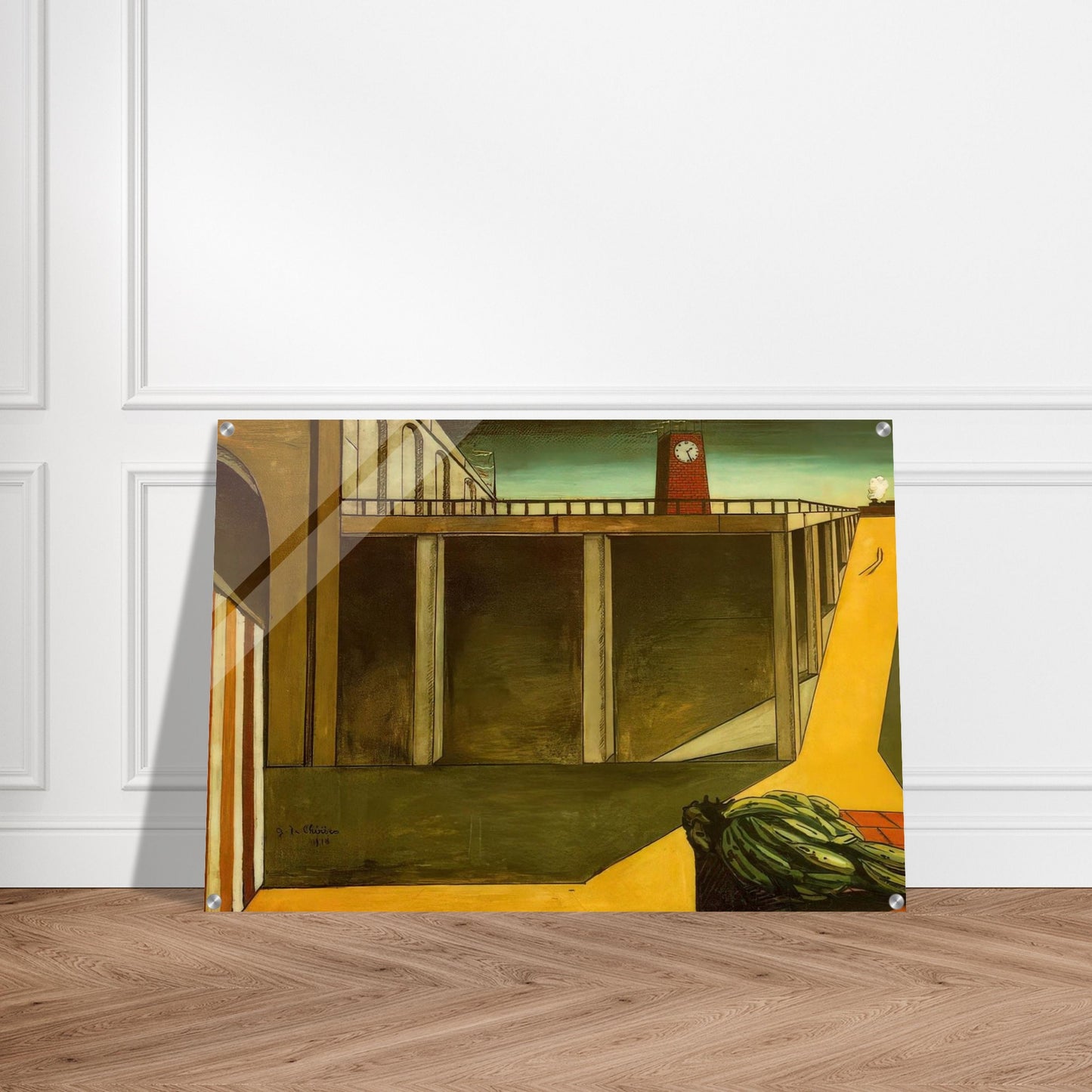 GARE MONTPARNASSE THE MELANCHOLY OF DEPARTURE 1914 - Giorgio de Chirico Acrylic Print - 70x100 cm / 28x40″ inches