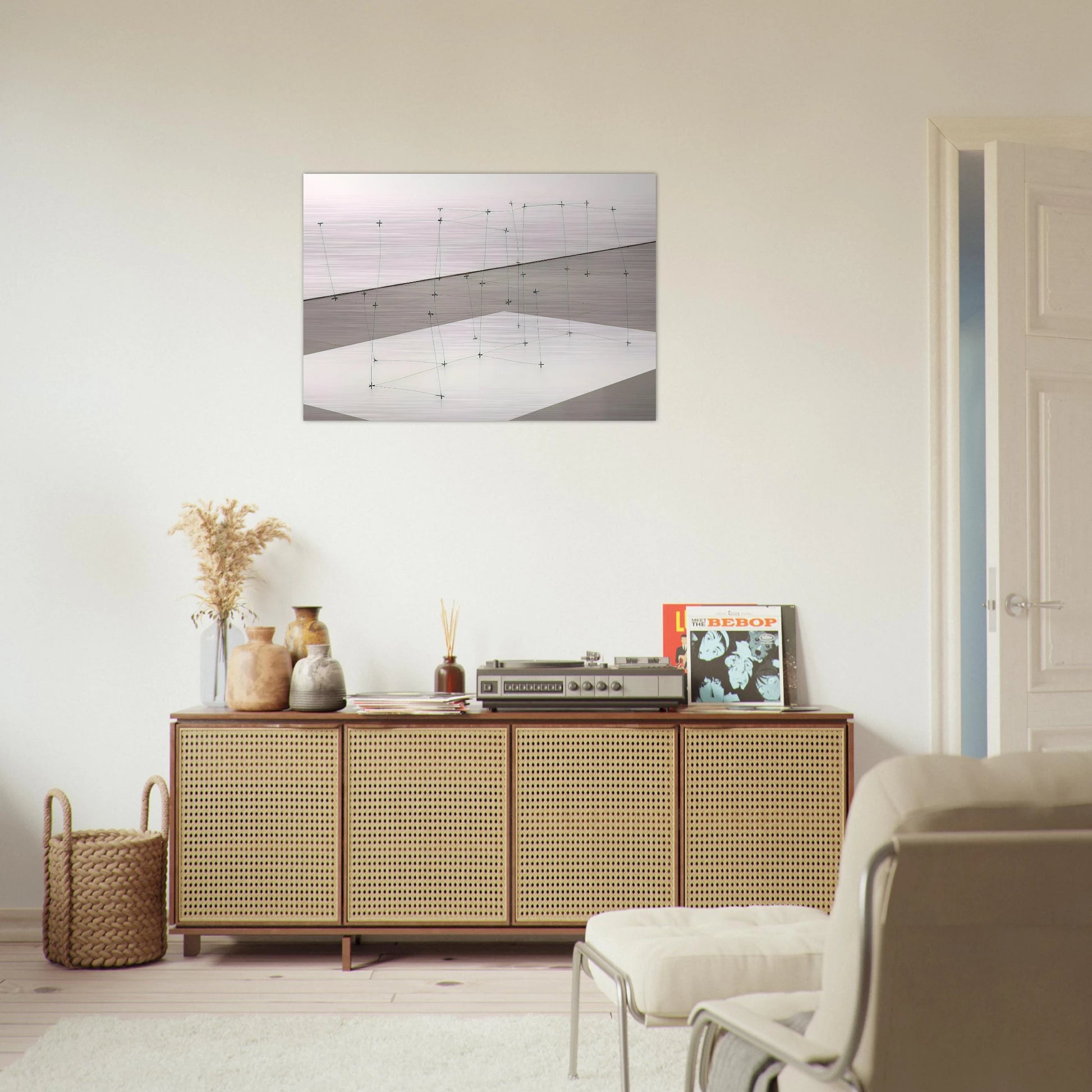 Reticulárea cuadrada horizontal 7110 - 1971 - Gego Brushed Aluminum Print - 70x100 cm / 28x40 inches | Gego Aluminum Print | Gego Prints