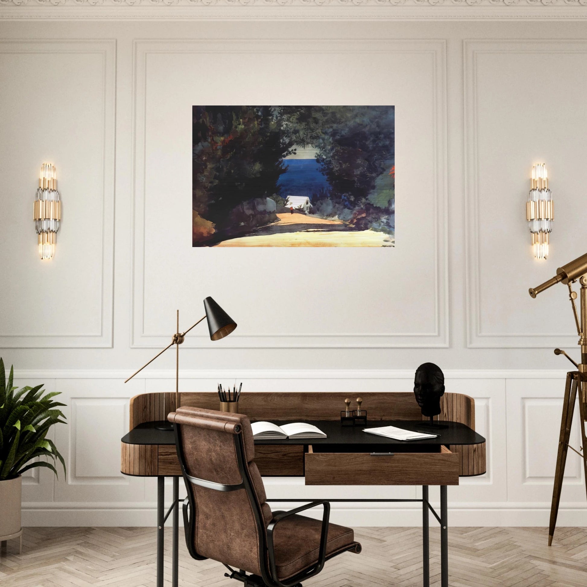 ROAD IN BERMUDA - Winslow Homer Brushed Aluminum Print - 70x100 cm / 28x40 inches | Winslow Homer Aluminum Print | Winslow Homer Prints