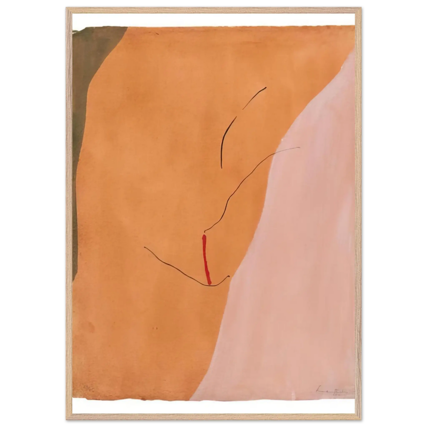 Helen Frankenthaler - Sanguine Mood - 1971 Wall art - A1 (59.4 x 84.1  cm) - Premium Wooden Framed Poster With Fine Art Paper - Wood frame