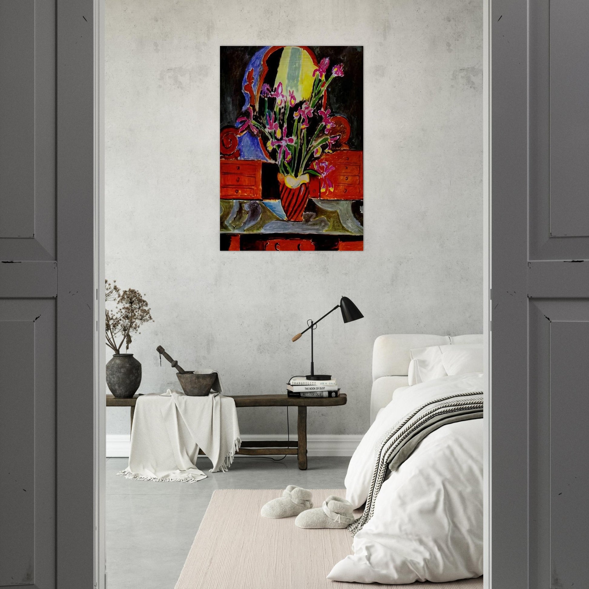 VASE OF IRISES 1912 - Henri Matisse Brushed Aluminum Print - 70x100 cm / 28x40 inches | Henri Matisse Aluminum Print | Henri Matisse Prints