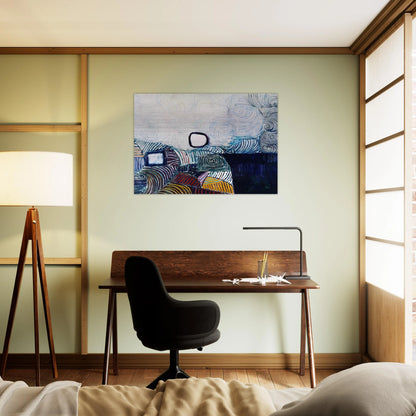 SPIRAL DEVELOPMENT IN GREEN VIOLET BLUE GOLD 1951 - Victor Pasmore Brushed Aluminum Print - 70x100 cm / 28x40 inches | Victor Pasmore Aluminum Print | Victor Pasmore Prints