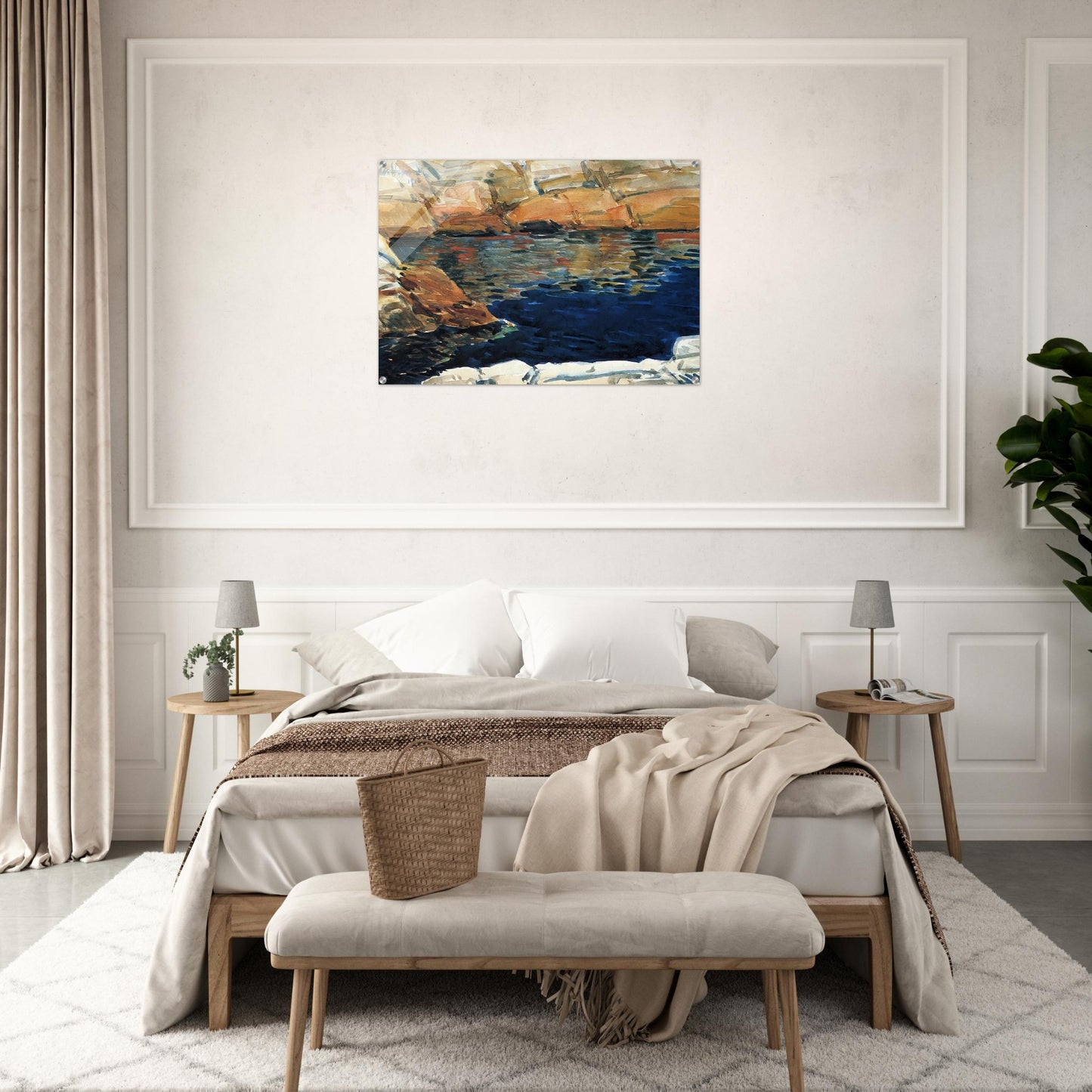 Looking into Beryl Pool - Childe Hassam Acrylic Print - 70x100 cm / 28x40″ inches