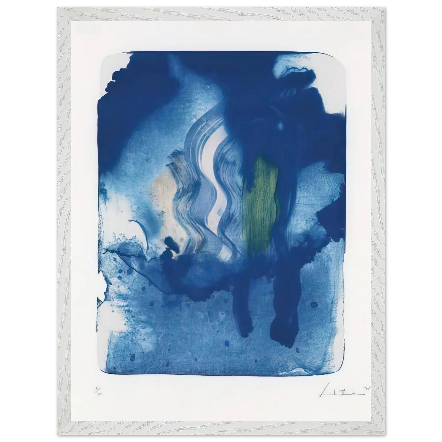 Helen Frankenthaler - Reflections V - 1995 Wall art - A3 (29.7 x 42  cm) - Premium Wooden Framed Poster With Fine Art Paper-canvas - Wood frame