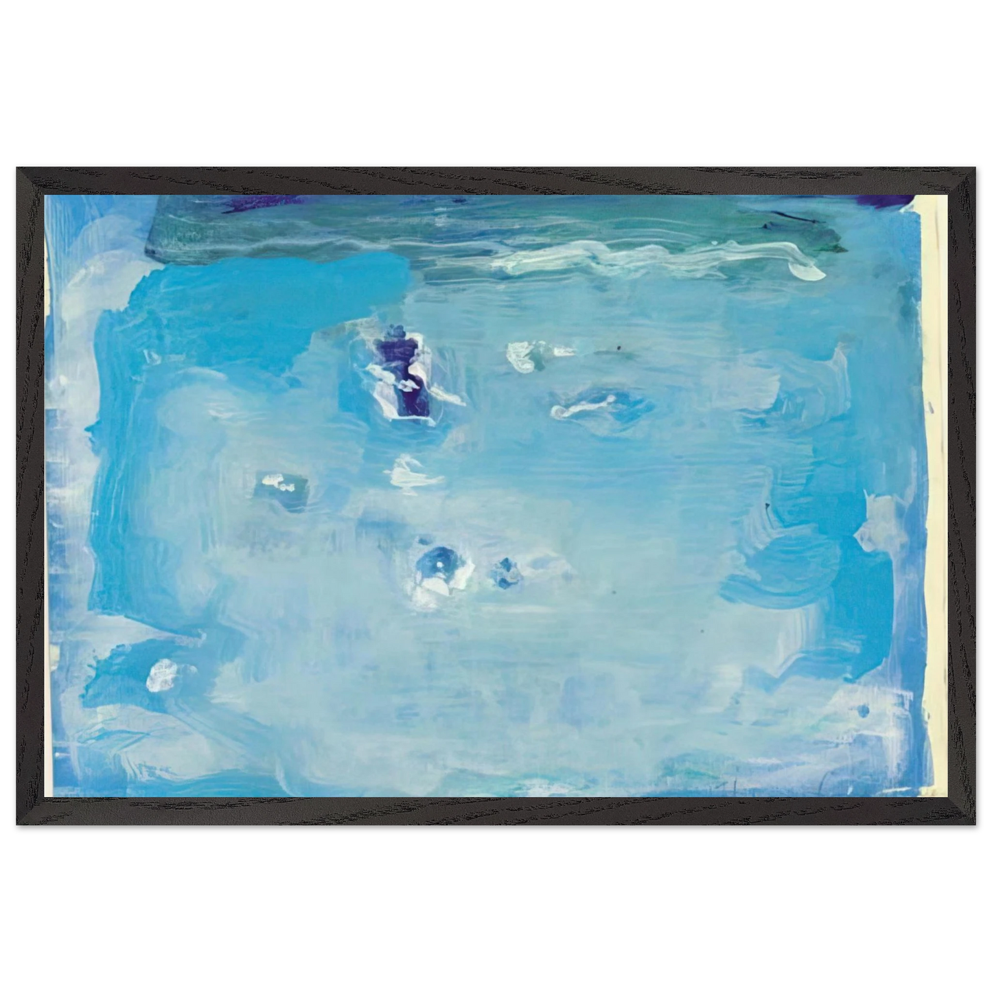 Helen Frankenthaler - Untitled - Color Field Painting, Lyrical Abstraction Wall art - 50x70 cm / 20x28 inches - Premium Wooden Framed Poster With Fine Art Paper-canvas - Black frame