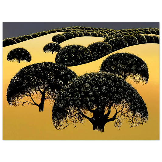 Eyvind Earle - Santa Ynez Oaks  75x100 cm / 30x40inches Fine Art Poster