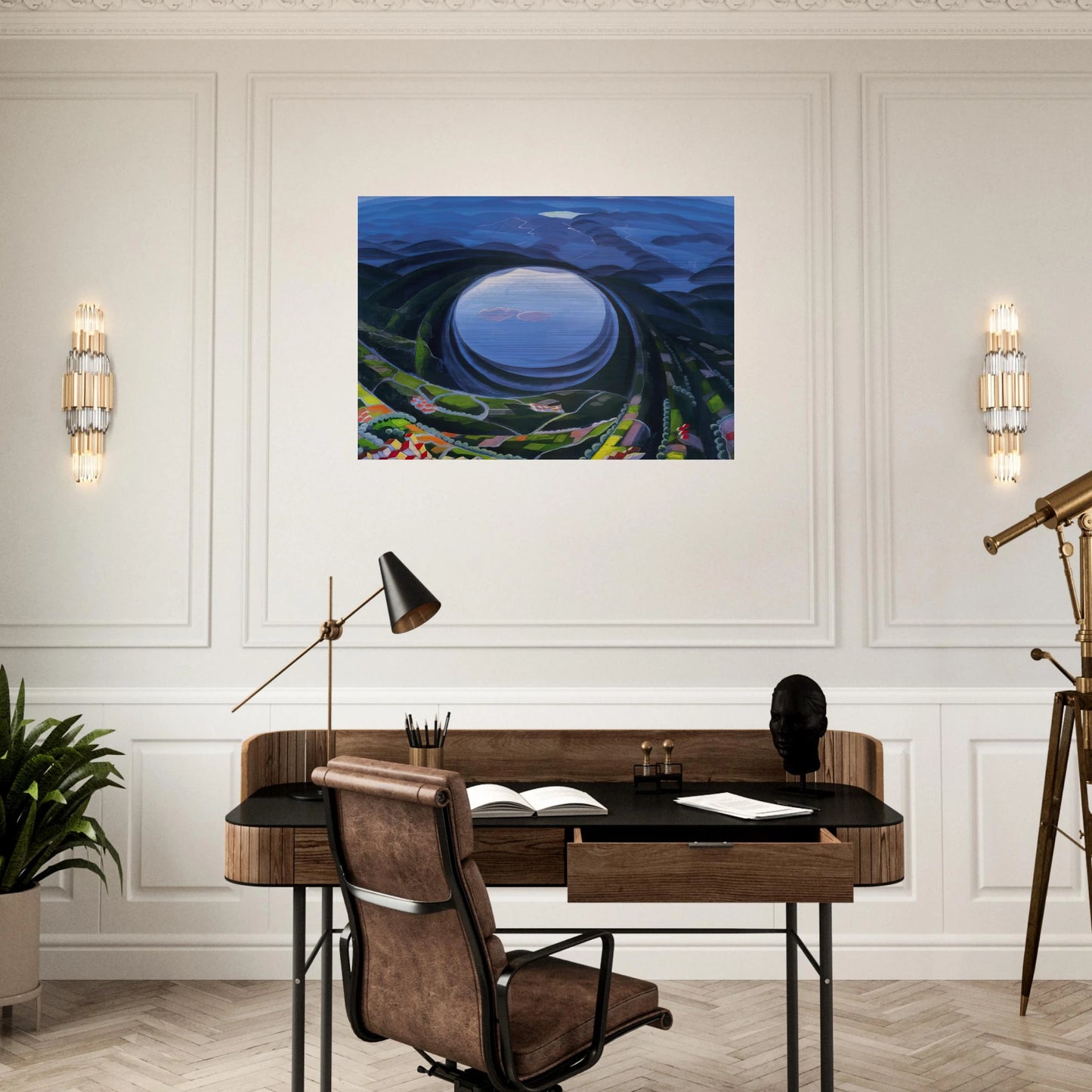Primavera Umbria - 1923 - Gerardo Dottori Brushed Aluminum Print - 70x100 cm / 28x40 inches | Gerardo Dottori Aluminum Print | Gerardo Dottori Prints