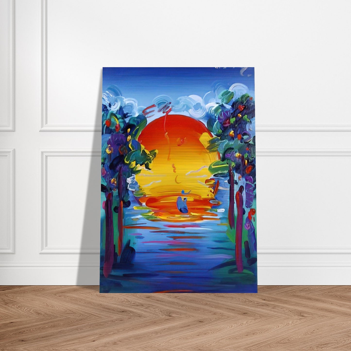 BETTER WORLD 1993 - Peter Max Brushed Aluminum Print - 70x100 cm / 28x40 inches | Peter Max Aluminum Print | Peter Max Prints