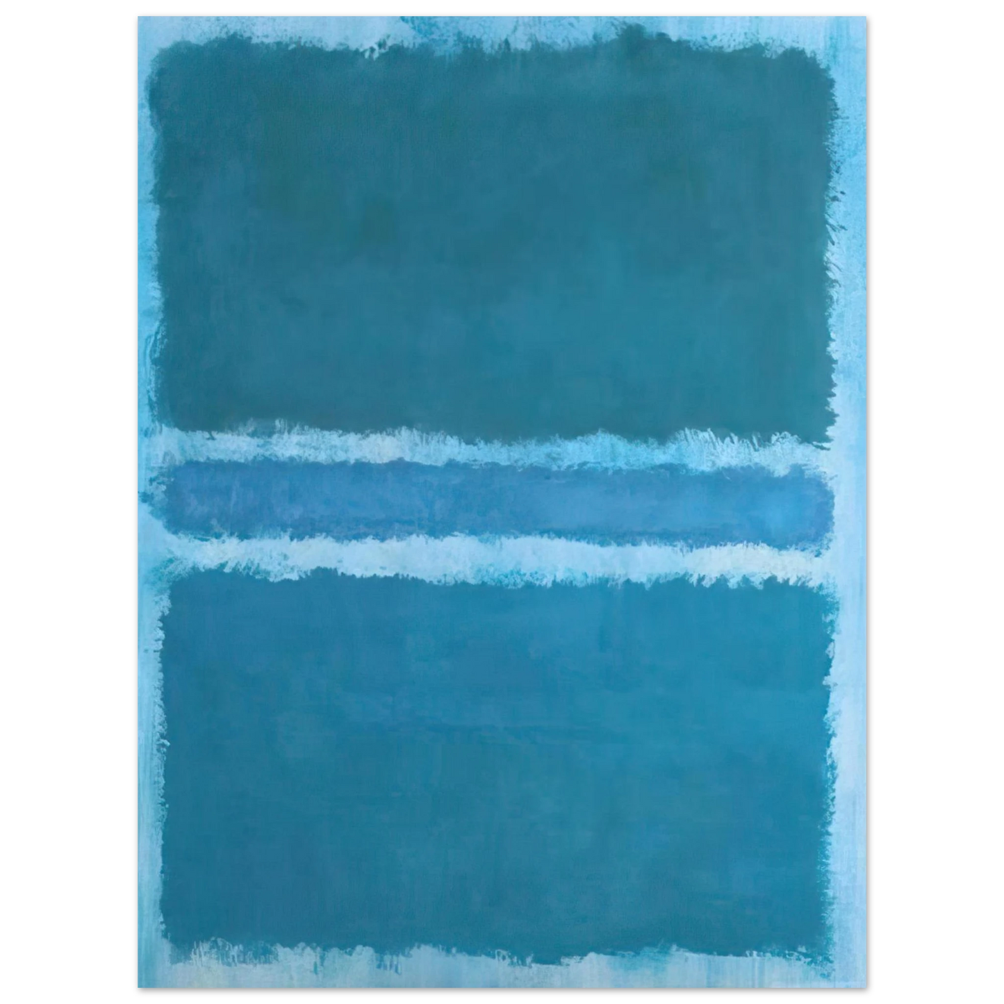 Mark Rothko - Untitled Blue Divided by Blue - 1966 Wall Art - 21x29.7 cm / 8x12" - Fine Art Poster - -