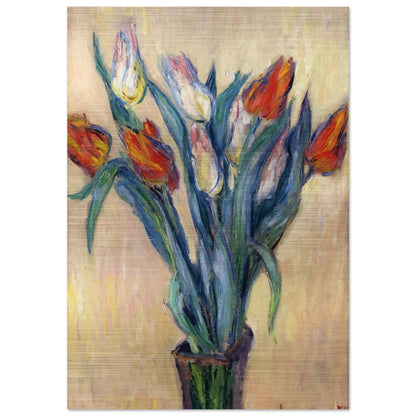 Vase of Tulips - claude monet Brushed Aluminum Print - 70x100 cm / 28x40 inches | claude monet Aluminum Print | claude monet Prints