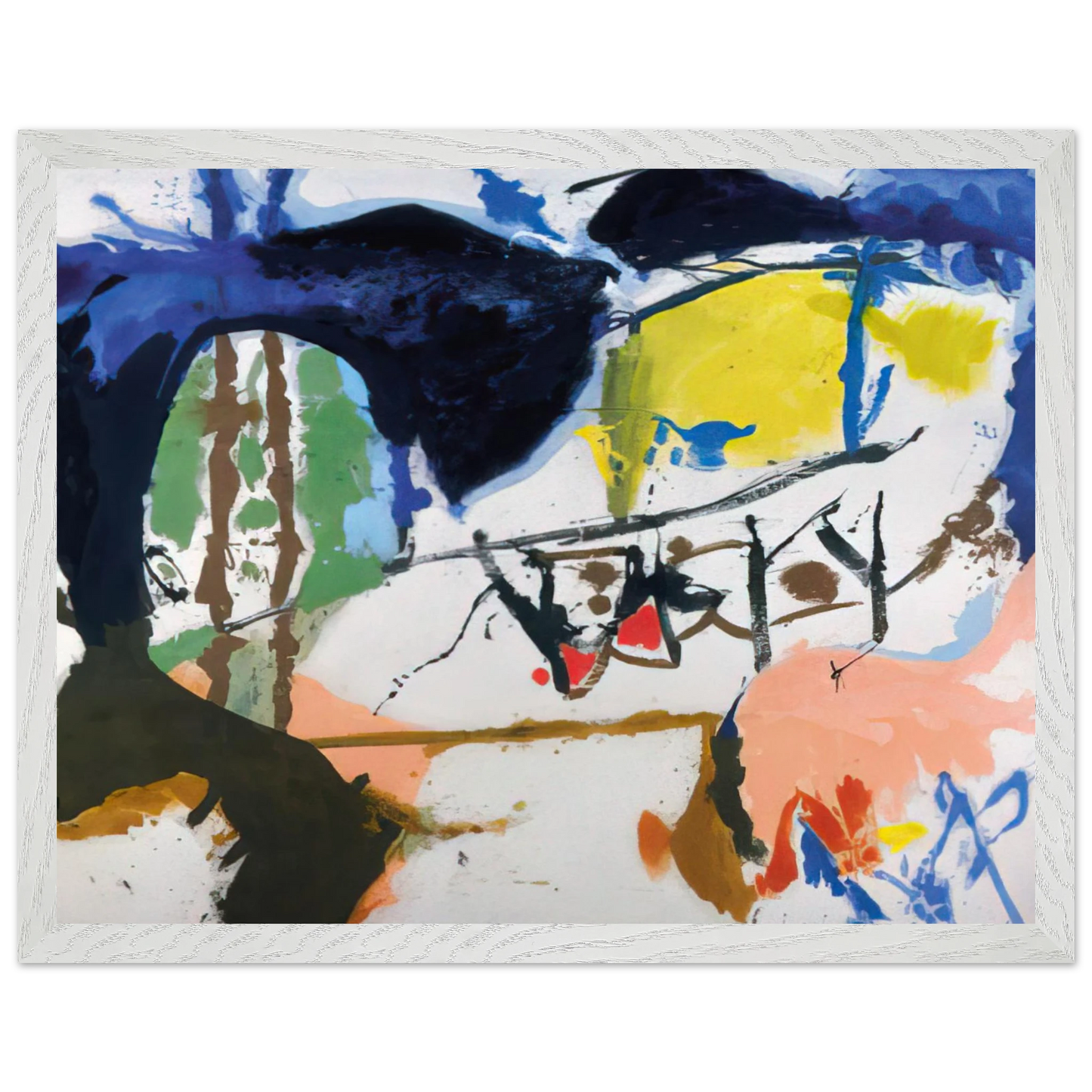 Helen Frankenthaler - Acres - 1959 Wall art - 40x50 cm / 16x20 inches - Premium Wooden Framed Poster With Fine Art Paper-canvas - White frame
