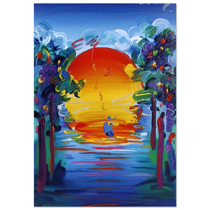 BETTER WORLD 1993 - Peter Max Brushed Aluminum Print - 70x100 cm / 28x40 inches | Peter Max Aluminum Print | Peter Max Prints