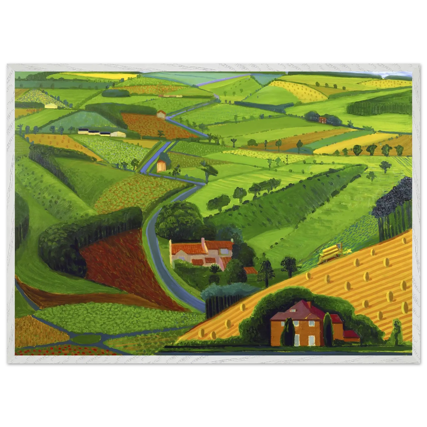 David Hockney - David Hockney Wall art - A3 (29.7 x 42  cm) - Premium Wooden Framed Poster With Fine Art Paper - White frame