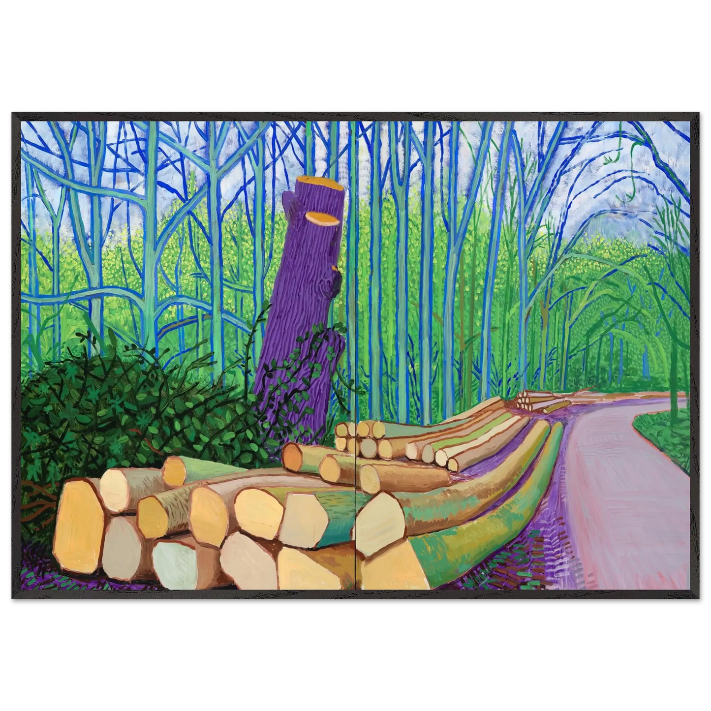 David Hockney - David Hockney Wall art - 20x25 cm / 8x10 Inches - Premium Wooden Framed Poster With Fine Art Paper - Wood frame