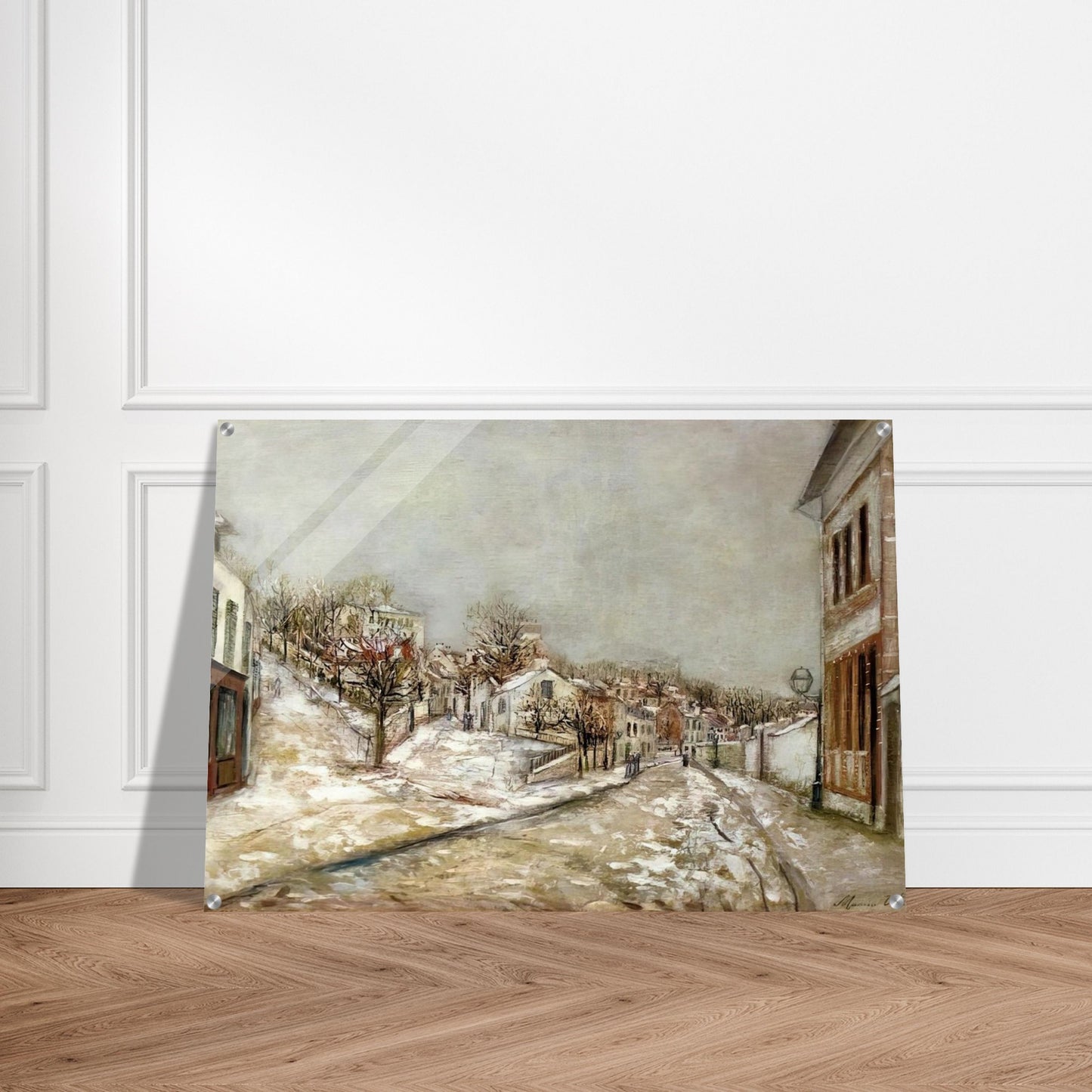 VIEW OF PONTOISE - Maurice Utrillo Acrylic Print - 70x100 cm / 28x40″ inches