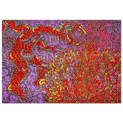 MOSES AND THE BURNING BUSH 1985 - Keith Haring Brushed Aluminum Print - 70x100 cm / 28x40 inches | Keith Haring Aluminum Print | Keith Haring Prints