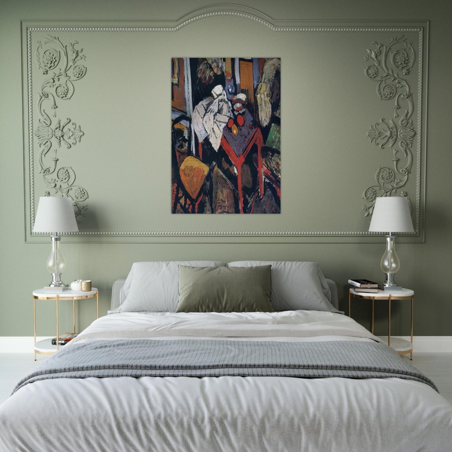 STILL LIFE ON THE RED TABLE 1904 - Andre Derain Brushed Aluminum Print - 70x100 cm / 28x40 inches | Andre Derain Aluminum Print | Andre Derain Prints