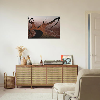 Brown Tree - Eyvind Earle Brushed Aluminum Print - 70x100 cm / 28x40 inches | Eyvind Earle Aluminum Print | Eyvind Earle Prints