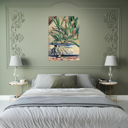 Blue Flowerpot - Paul Cézanne Brushed Aluminum Print - 70x100 cm / 28x40 inches | Paul Cézanne Aluminum Print | Paul Cézanne Prints