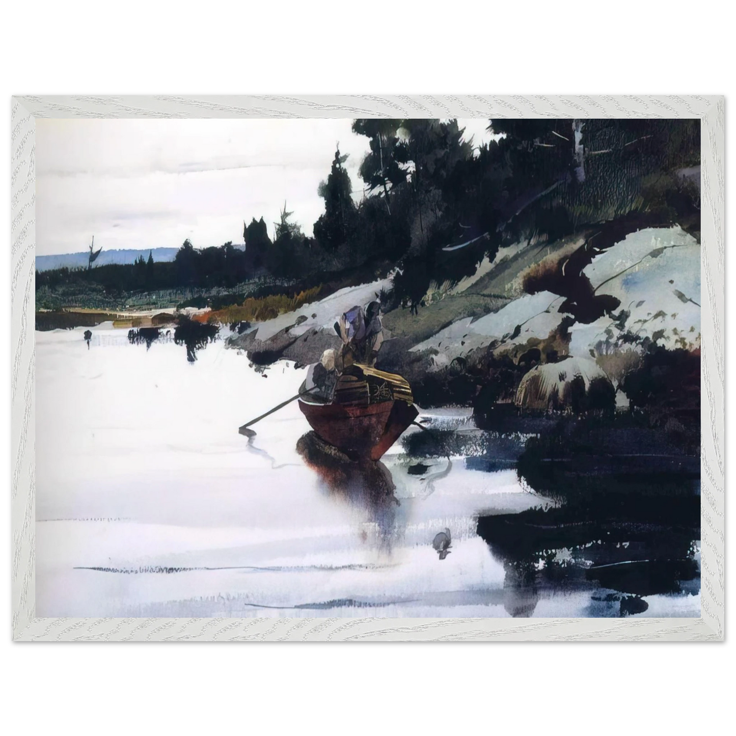 Andrew Wyeth - TURKEY COVE LEDGE Wall Art - 60x80 cm / 24x32 inches - Fine Art Poster-canvas - -