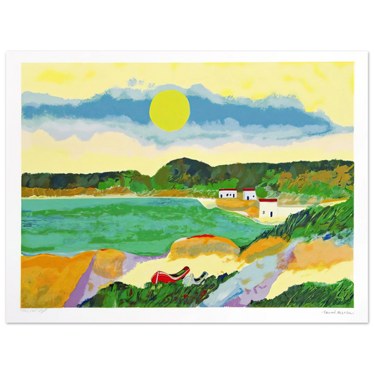 Aldemir Martins - Marinha Com Casas - Post-Impressionism  75x100 cm / 30x40inches Fine Art Poster