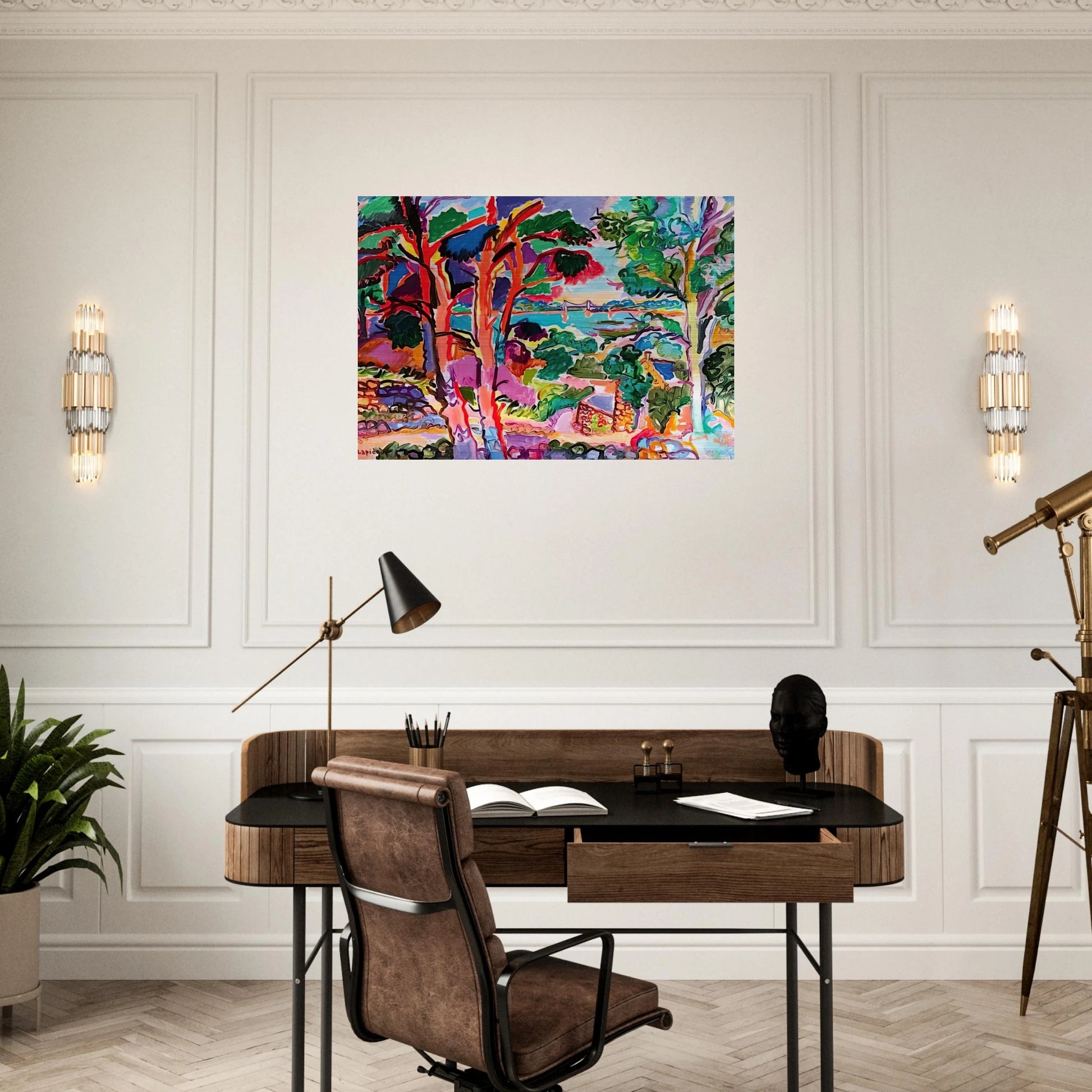 Le trieux a Lancerf - 1957 - Charles Lapicque Brushed Aluminum Print - 70x100 cm / 28x40 inches | Charles Lapicque Aluminum Print | Charles Lapicque Prints