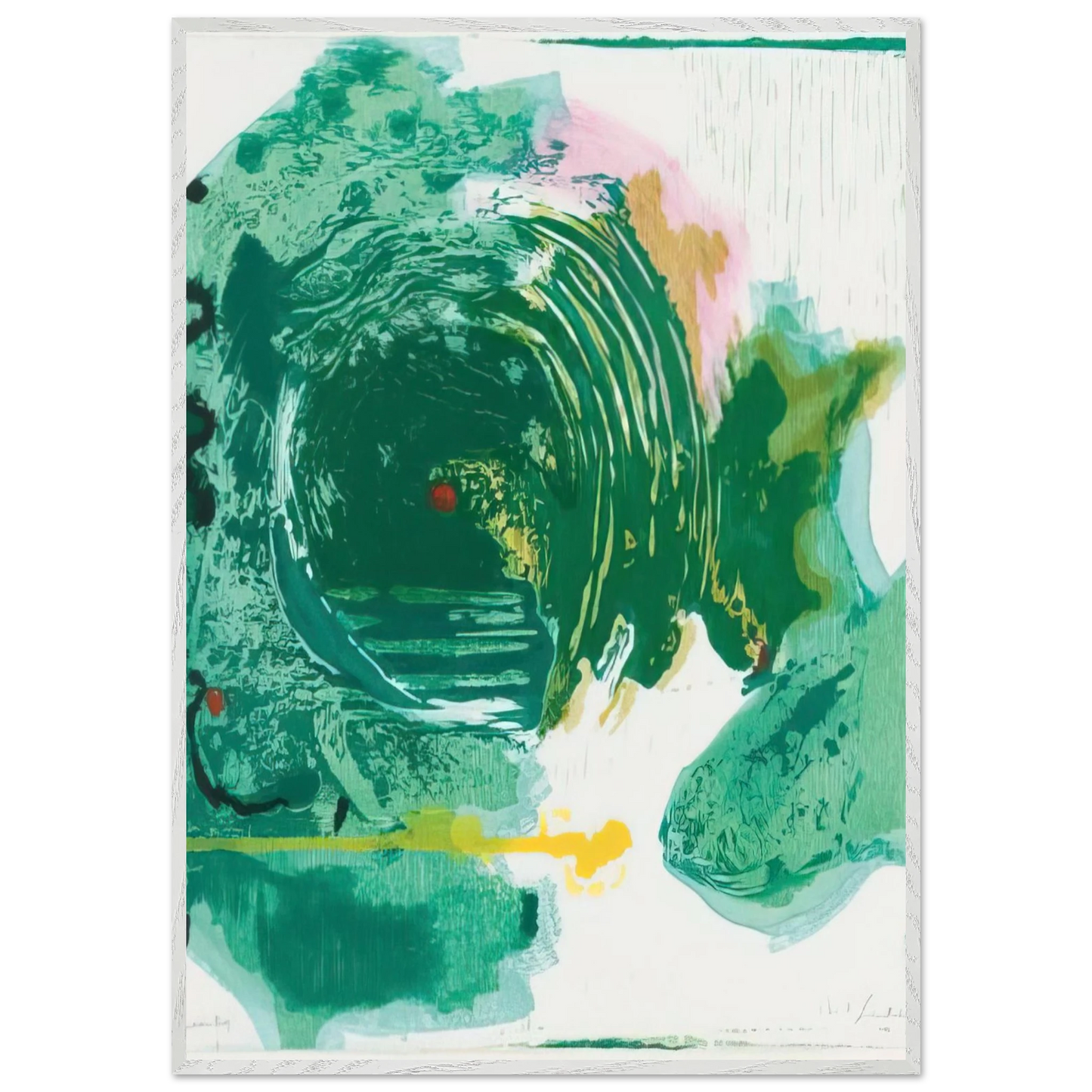 Helen Frankenthaler - Radius - 1993 Wall art - 70x100 cm / 28x40 inches - Premium Wooden Framed Poster With Fine Art Paper-canvas - White frame