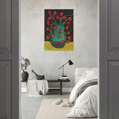 FLOWERS 1983 - Yayoi Kusama Brushed Aluminum Print - 70x100 cm / 28x40 inches | Yayoi Kusama Aluminum Print | Yayoi Kusama Prints