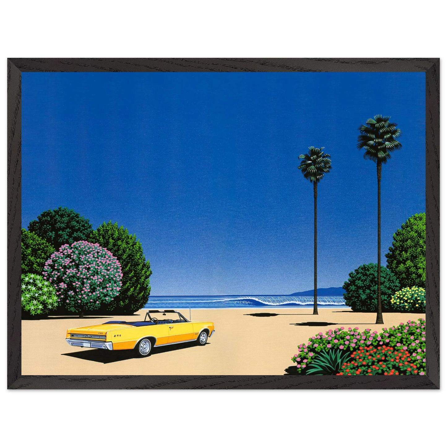 Hiroshi Nagai - Sweet Breeze Alt Coastline at LoverÃƒÂ¢Ã¢â€šÂ¬Ã¢â€žÂ¢s Point Wall Art - 60x80 cm / 24x32 inches - Premium Wooden Framed Poster With Fine Art Paper - Wood frame
