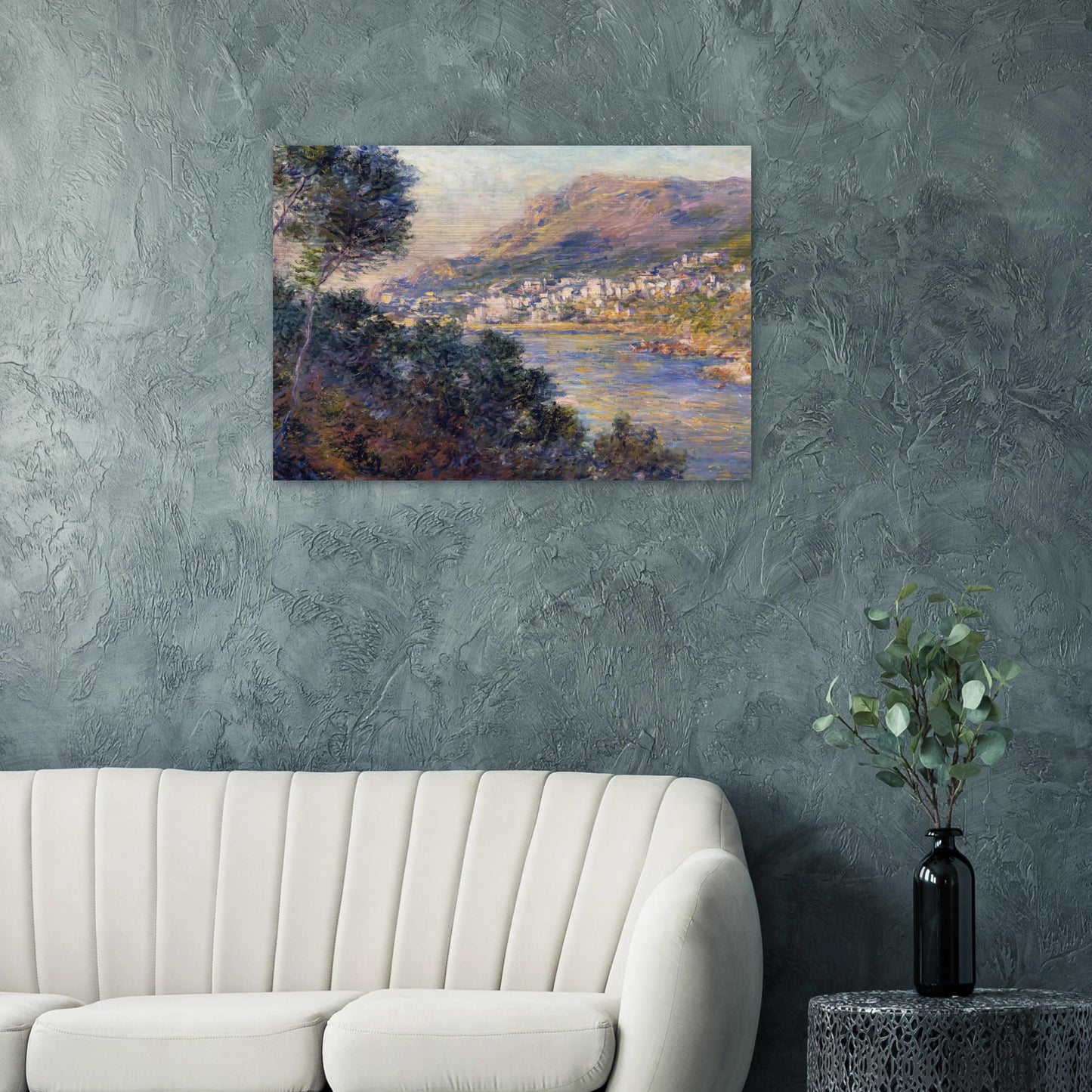 Monte Carlo Seen from Roquebrune - claude monet Brushed Aluminum Print - 70x100 cm / 28x40 inches | claude monet Aluminum Print | claude monet Prints