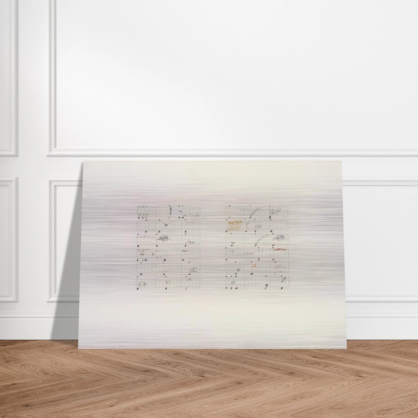 Score Without Parts 40 Drawings by ThoreauTwelve Haiku - 1978 - John Cage Brushed Aluminum Print - 70x100 cm / 28x40 inches | John Cage Aluminum Print | John Cage Prints