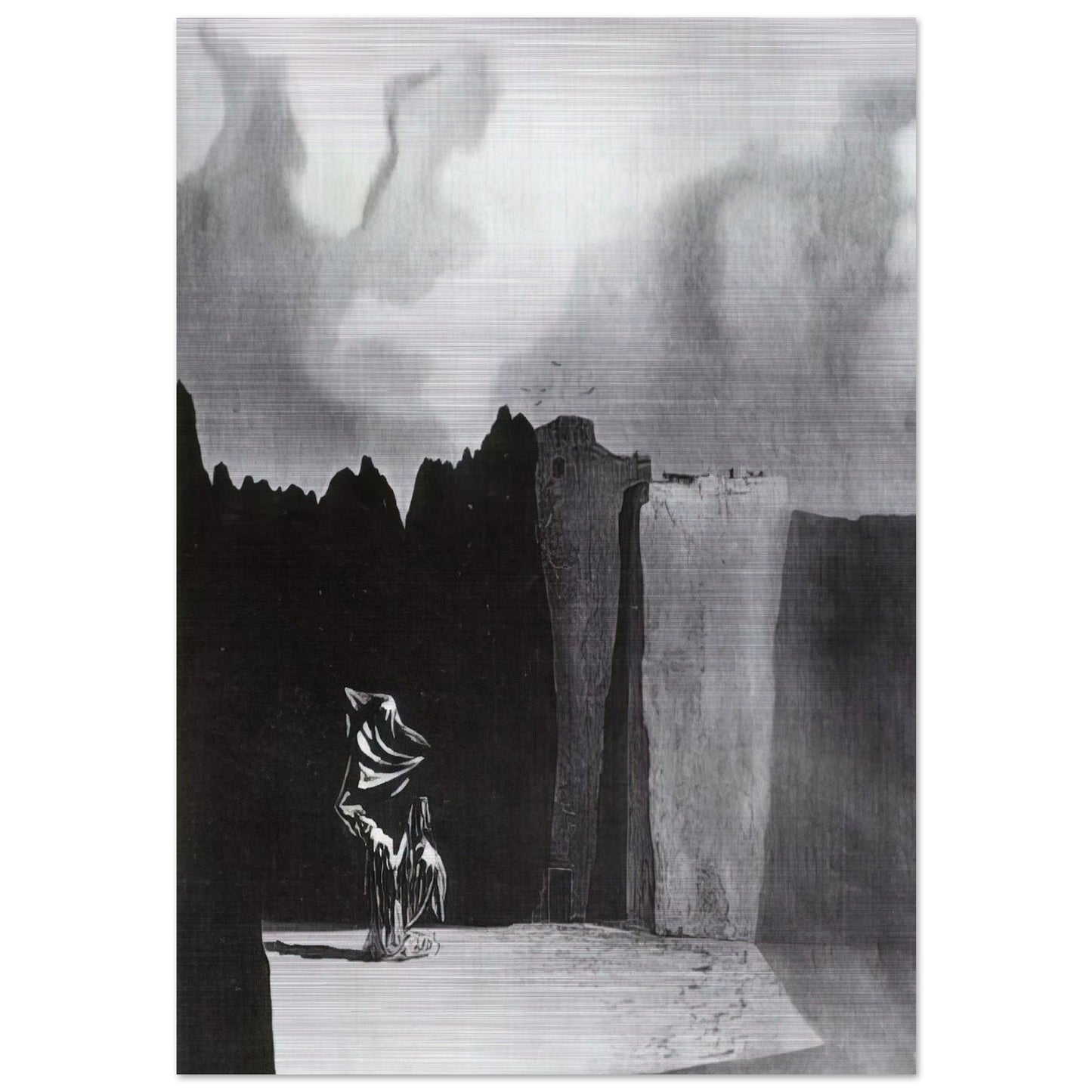WEST SIDE OF THE ISLE OF THE DEAD - Salvador Dali Brushed Aluminum Print - 70x100 cm / 28x40 inches | Salvador Dali Aluminum Print | Salvador Dali Prints