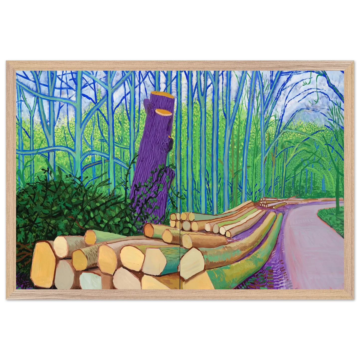 David Hockney - David Hockney Wall art - 45x60 cm / 18x24 Inches - Premium Wooden Framed Poster With Fine Art Paper - Wood frame