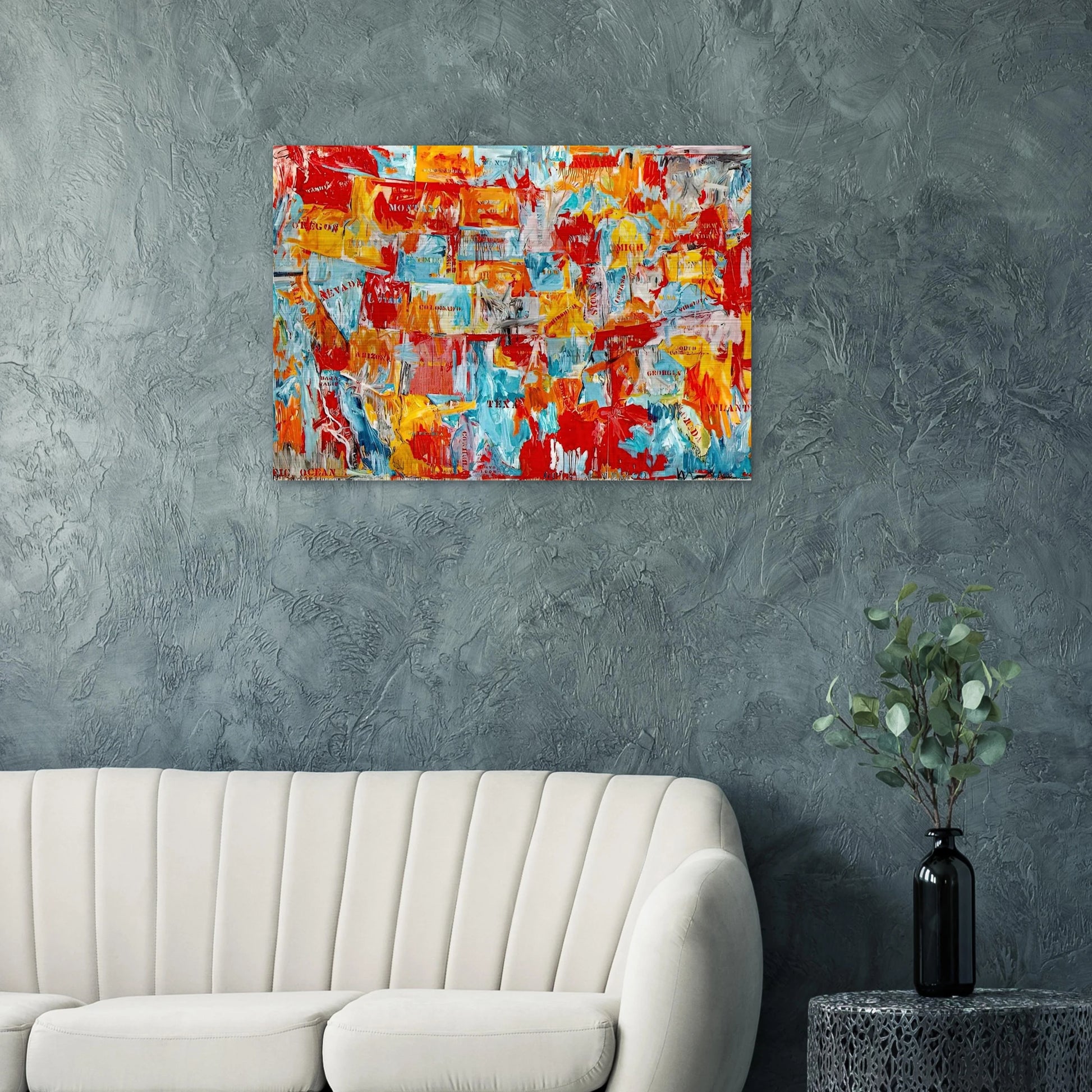 MAP - Jasper Johns Brushed Aluminum Print - 70x100 cm / 28x40 inches | Jasper Johns Aluminum Print | Jasper Johns Prints