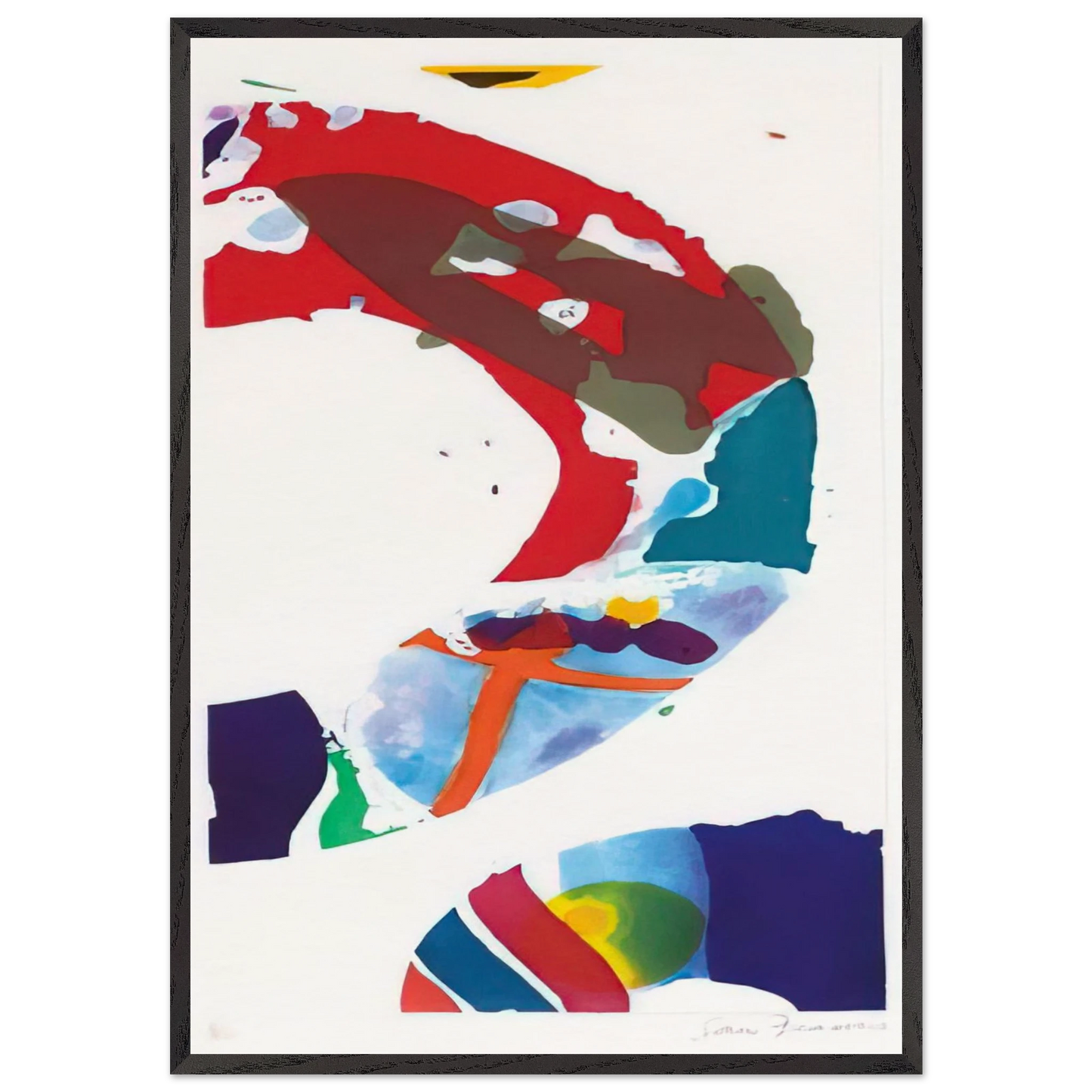 Untitled  SFE 090  - Sam Francis 70x100 cm / 28x40 inches Framed Art Print – Black Wooden Frame
