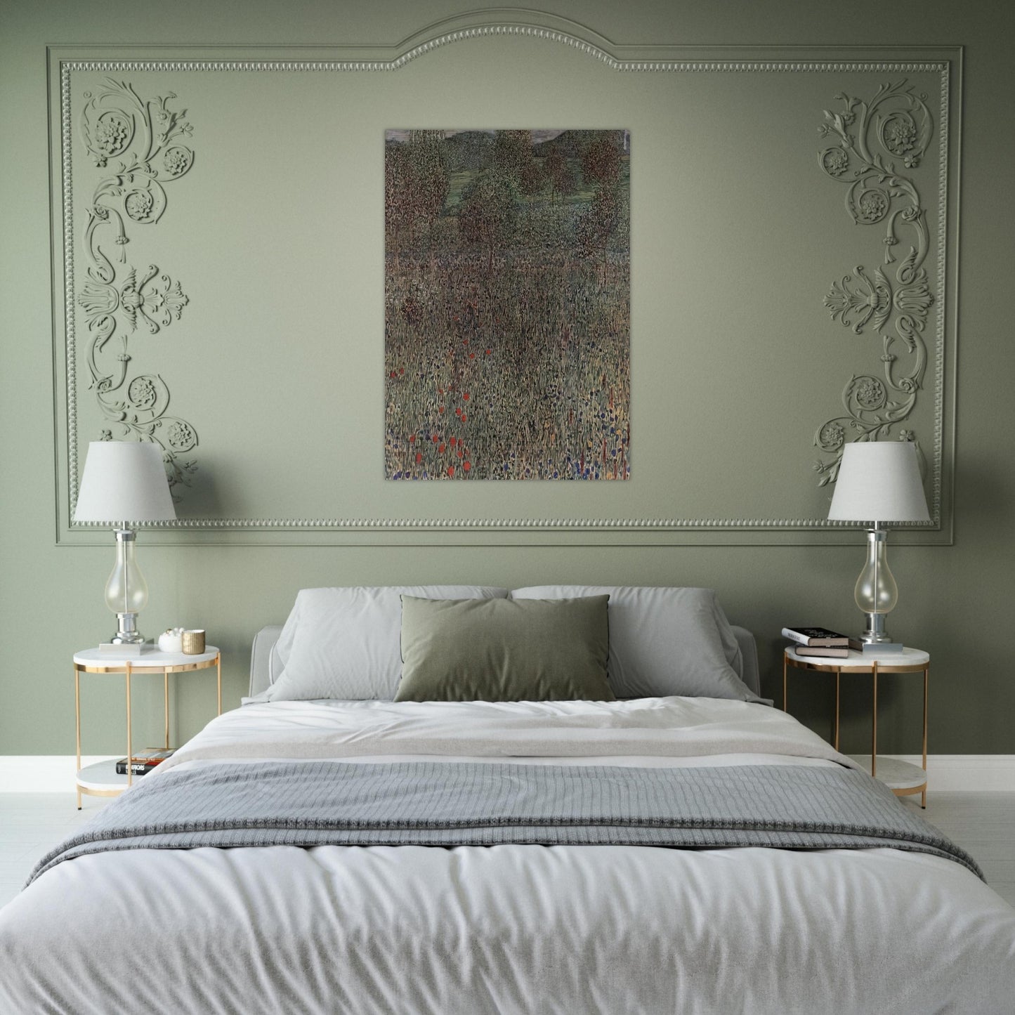 BLOOMING FIELD - Gustav Klimt Brushed Aluminum Print - 70x100 cm / 28x40 inches | Gustav Klimt Aluminum Print | Gustav Klimt Prints