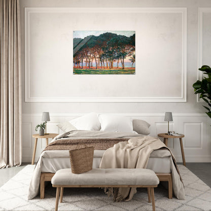 Under the Pine Trees at the End of the Day - claude monet Acrylic Print - 70x100 cm / 28x40″ inches