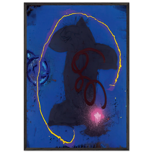 Black Something 8290 - 1990 - John Hoyland 70x100 cm / 28x40 inches Framed Art Print – Black Wooden Frame
