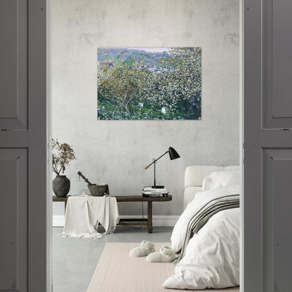 Vetheuil, Flowering Plum Trees - claude monet Acrylic Print - 70x100 cm / 28x40″ inches | claude monet Wall Art | claude monet Prints