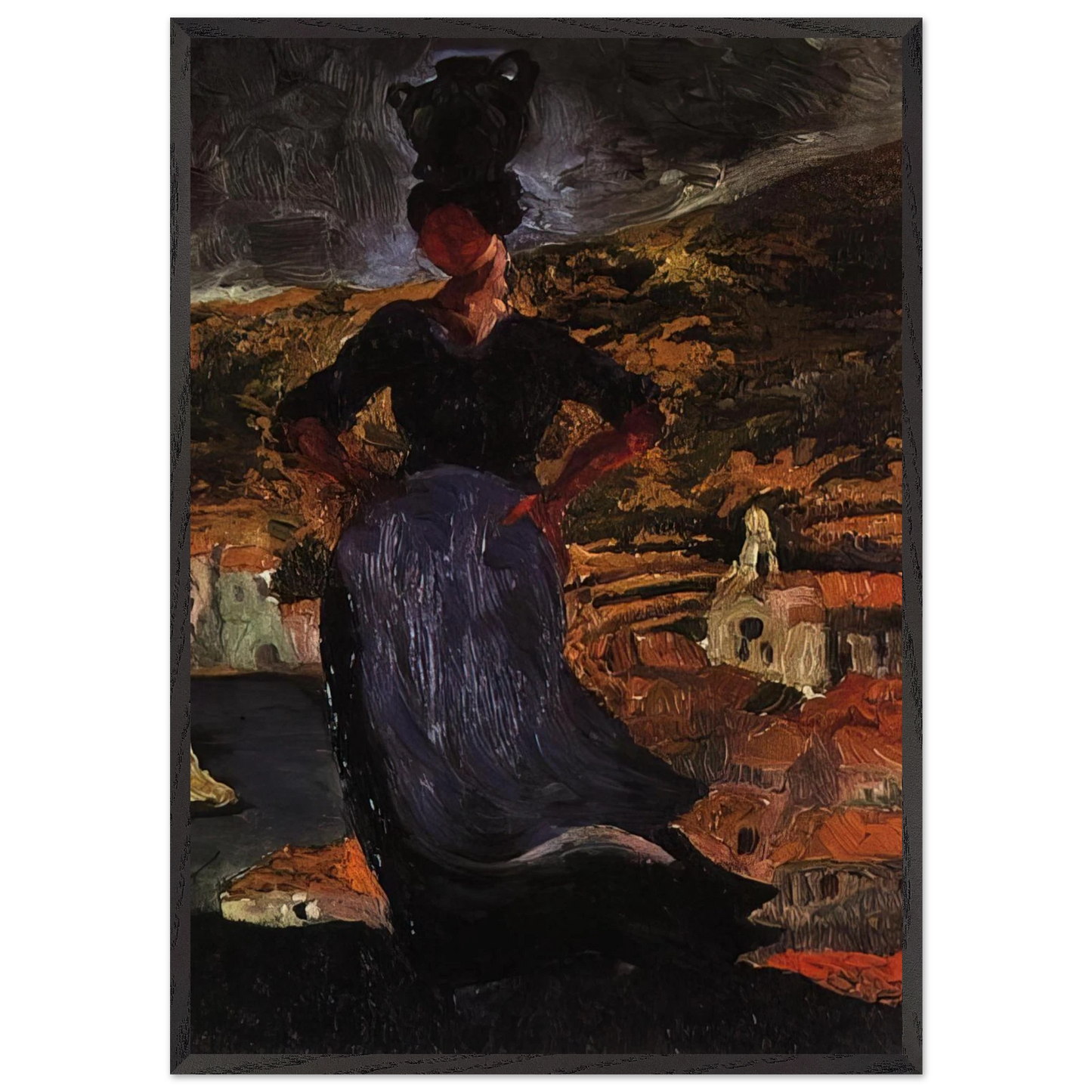 PORTRAIT OF HORTENSIA - Salvador Dali 70x100 cm / 28x40 inches Framed Art Print – Black Wooden Frame